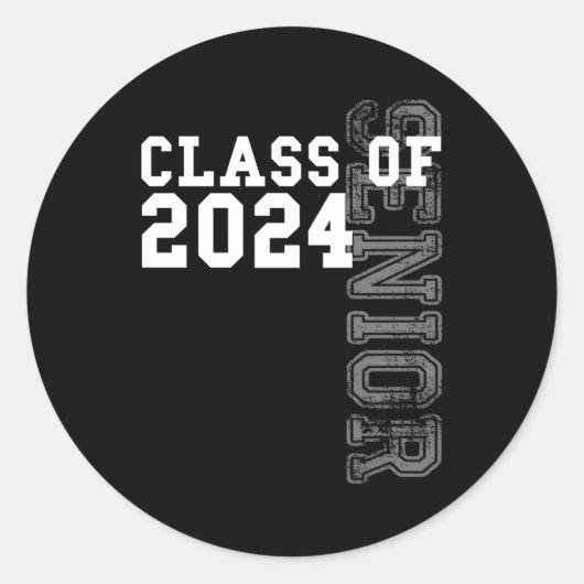 Hogere klasse van het Afstuderen 2024 2024 Ronde Sticker (Voorkant)
