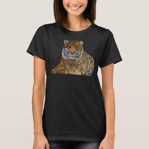 Hogere kop grote katten roofdier met wil t-shirt