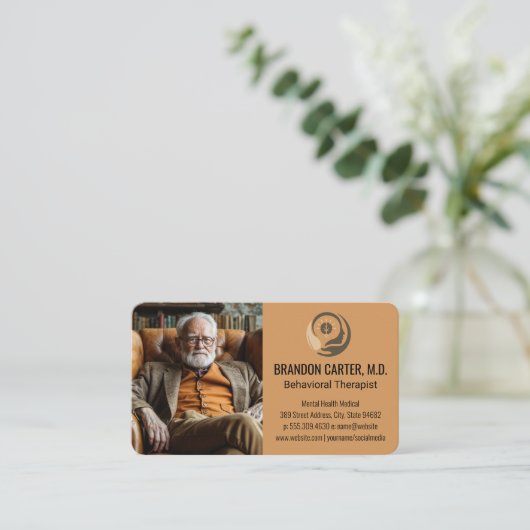 hogere man | Therapeut Visitekaartje (Staand voorkant)