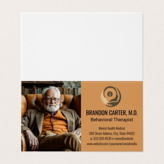hogere man | Therapeut Visitekaartje (Buitenkant ongevouwen)
