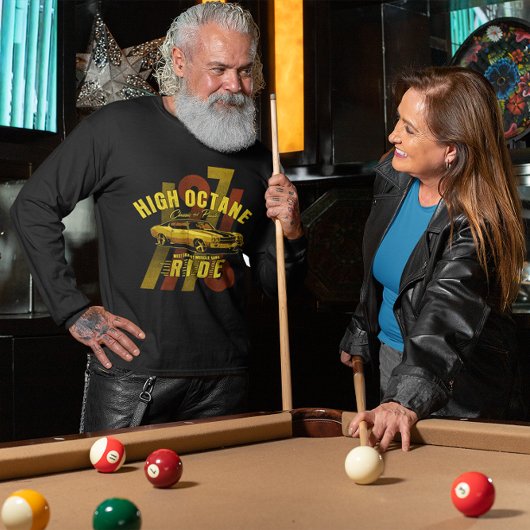 Hogere octaanspier- auto westkust Lange hoes T-shirt