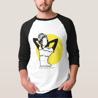 Hogere raglan van de hals t shirt