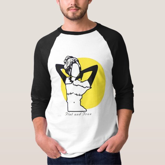Hogere raglan van de hals t shirt (Voorkant)