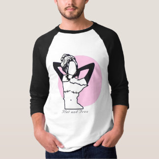 Hogere raglan van de hals t shirt