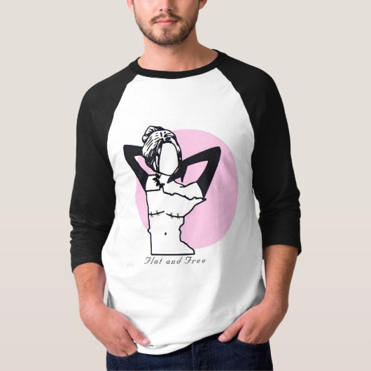 Hogere raglan van de hals t shirt (Voorkant)