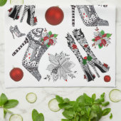 Hogere Stiletto-kerstcadeautjes keukenhanddoek (Gevouwen)