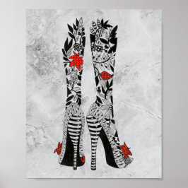 Hogere Stiletto-Mode schoeit Poster