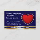 Hogere Zorgverlener Modern Rode Hart Medisch Visitekaartje (Voorkant)