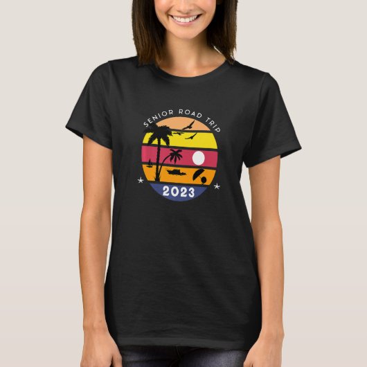 Hogescholen, Hogere Weg Trip 2023 Retro Sunset Mat T-shirt (Voorkant)