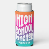 Hogescholenleraar | Kleurrijke Ombre Seltzer Blikjeskoeler (Seltzer Voorkant)