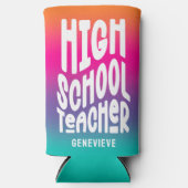 Hogescholenleraar | Kleurrijke Ombre Seltzer Blikjeskoeler (Voorkant)