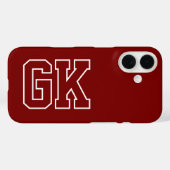 Hogeschool Bourgondië Groen Varsity Monogram Eerst Case-Mate iPhone Case (Achterkant (horizontaal))
