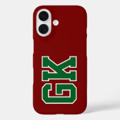 Hogeschool Bourgondië Groen Varsity Monogram Eerst Case-Mate iPhone Case (Achterkant)