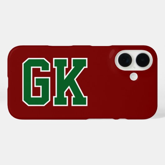 Hogeschool Bourgondië Groen Varsity Monogram Eerst Case-Mate iPhone Case (Achterkant (horizontaal))
