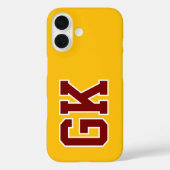 Hogeschool Geel Bourgondië Varsity Monogram Eerste Case-Mate iPhone Case (Achterkant)