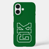 Hogeschool Groen Witte Varsity Monogram Eerste Let Case-Mate iPhone Case (Achterkant)