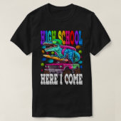 Hogeschool hier kom ik Monster Truck Dinosaur Bac T-shirt (Design voorkant)