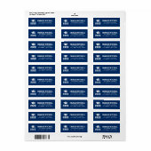 Hogeschool lettertype donkerblauw retouradres etiket (Full Sheet)