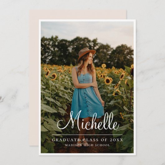 Hogeschool Middelbare School Afstuderen Klasse van Aankondiging (Voorkant / Achterkant)