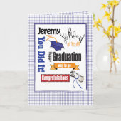 Hogeschool Middelbare School Bold Blauw Modern Afs Kaart (Gele Bloem)