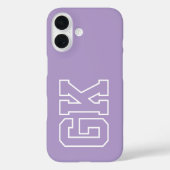 Hogeschool Paars Witte Varsity Monogram Eerste Let Case-Mate iPhone Case (Achterkant)