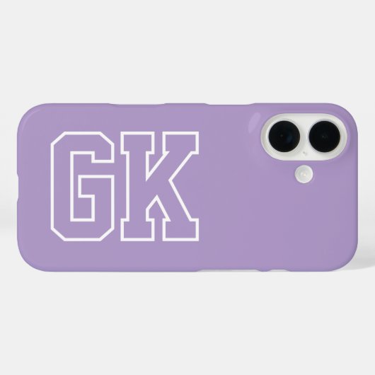 Hogeschool Paars Witte Varsity Monogram Eerste Let Case-Mate iPhone Case (Achterkant (horizontaal))
