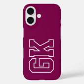 Hogeschool Wijn Geel Varsity Monogram Eerste Lette Case-Mate iPhone Case (Achterkant)