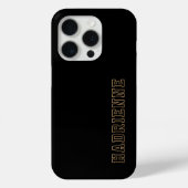 Hogeschool Zwart Goud Wit Monogram Overzicht Naam Case-Mate iPhone Case (Achterkant)
