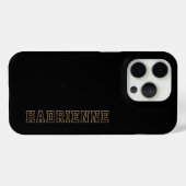 Hogeschool Zwart Goud Wit Monogram Overzicht Naam Case-Mate iPhone Case (Achterkant (horizontaal))