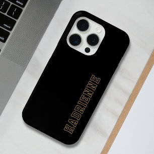 Hogeschool Zwart Goud Wit Monogram Overzicht Naam iPhone 15 Pro Case