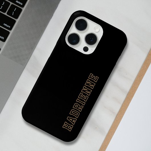 Hogeschool Zwart Goud Wit Monogram Overzicht Naam Case-Mate iPhone Case