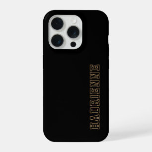 Hogeschool Zwart Goud Wit Monogram Overzicht Naam iPhone 15 Pro Case