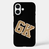 Hogeschool Zwart Goud Wit Varsity Monogram Eerste  Case-Mate iPhone Case (Achterkant)