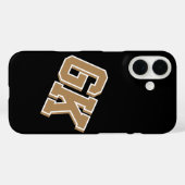 Hogeschool Zwart Goud Wit Varsity Monogram Eerste  Case-Mate iPhone Case (Achterkant (horizontaal))