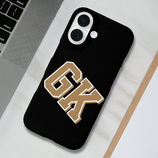 Hogeschool Zwart Goud Wit Varsity Monogram Eerste  Case-Mate iPhone Case