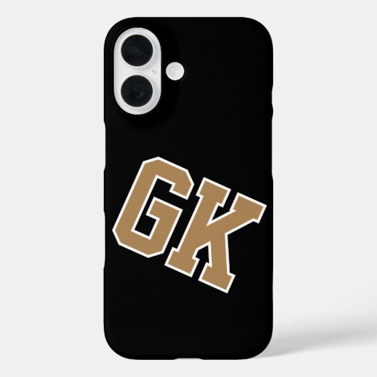 Hogeschool Zwart Goud Wit Varsity Monogram Eerste  Case-Mate iPhone Case (Achterkant)