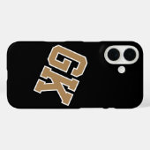 Hogeschool Zwart Goud Wit Varsity Monogram Eerste  Case-Mate iPhone Case (Achterkant (horizontaal))