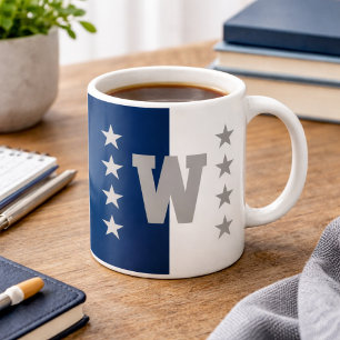 Hogeschoolkleuren Navyblauw & Wit Koffiemok