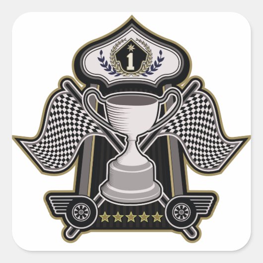 Hogesnelheidsracemotorsport Vierkante Sticker (Voorkant)