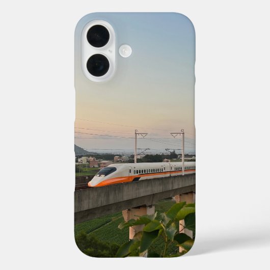 Hogesnelheidstrein bij zonsondergang: modern spoor Case-Mate iPhone case (Achterkant)