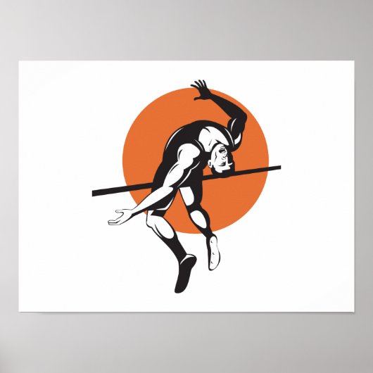 Hogespringen op spoor en veld Athlete Poster (Voorkant)