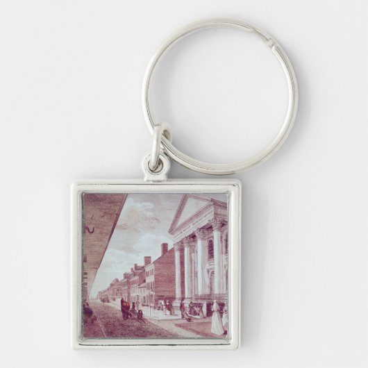 Hogestraat met de eerste presbyteriaanse kerk sleutelhanger (Voorkant)