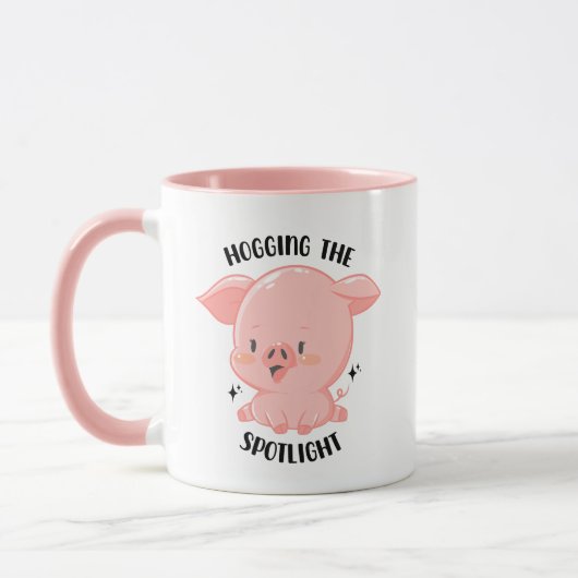 Hogging de Spotlight Schattige Kawaii Pig Mok (Links)
