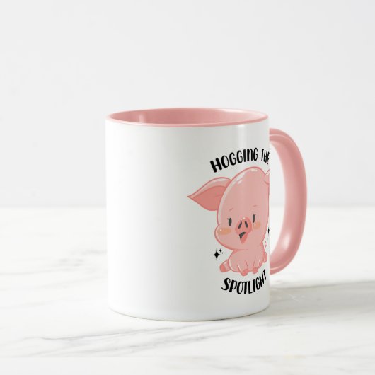Hogging de Spotlight Schattige Kawaii Pig Mok (Voorkant rechts)