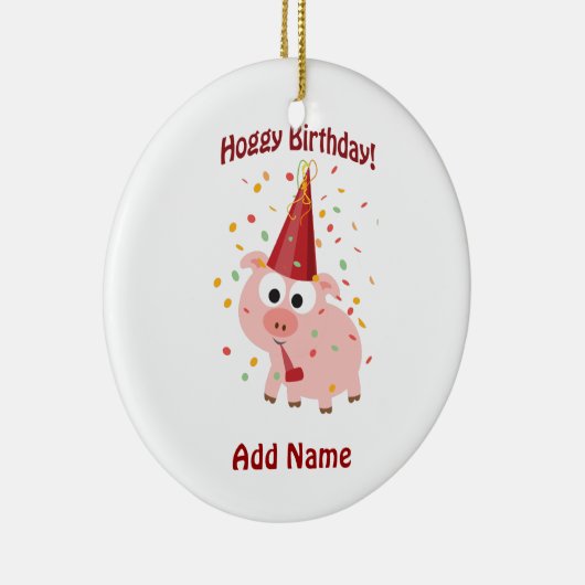 Hoggy Birthday! Keramisch Ornament (Rechts)