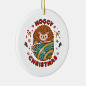 Hoggy Christmas Hedgehog Keramisch Ornament (Rechts)