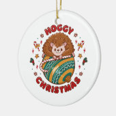 Hoggy Christmas Hedgehog Keramisch Ornament (Links)