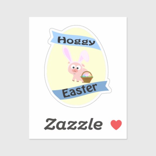 Hoggy Easter Pig Sticker (Vel)