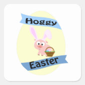Hoggy Easter Pig Vierkante Sticker (Voorkant)