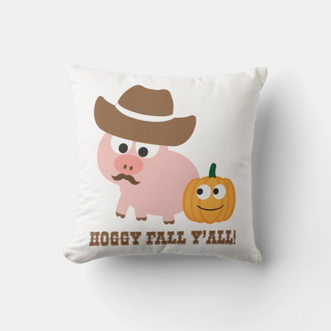 Hoggy Herfst Y'all! Kussen (Voorkant)